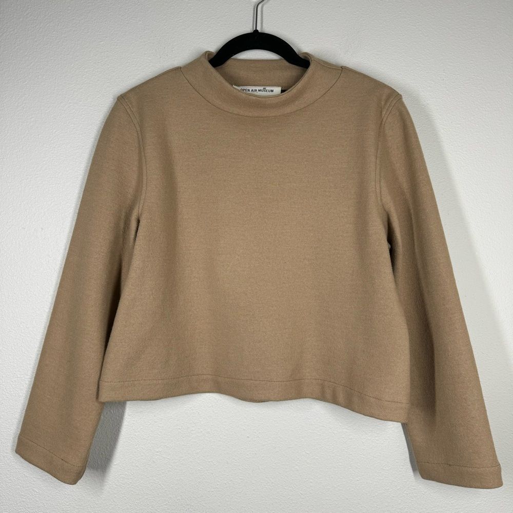Garmentory Open Air Museum Wool Oslo Mock Neck Sweater Camel Sustainable Small